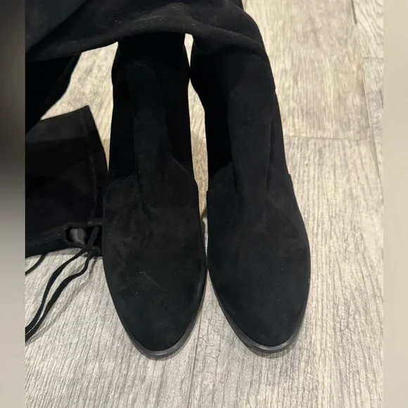 Stuart Weitzman black suede Highland over the knee boots